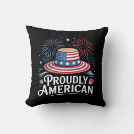 stolt amerikansk - Patriotic Beach Sunhat Kudde