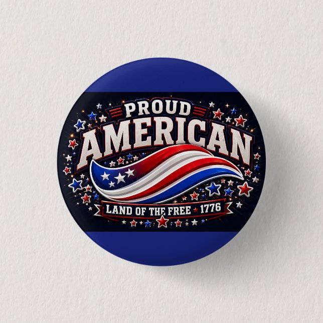 Stolt amerikansk patriotisk skjorta – De frias lan Knapp (Framsida)