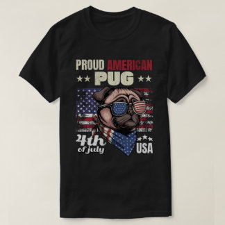 Stolt amerikansk pug 4:e juli USA present till hun T Shirt