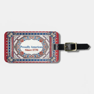 Stolt amerikansk sedan 1776 Vintage-självständighe Bagagebricka