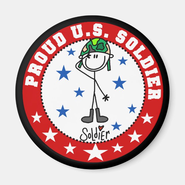 Stolt amerikansk soldat magnet (Framsidan)