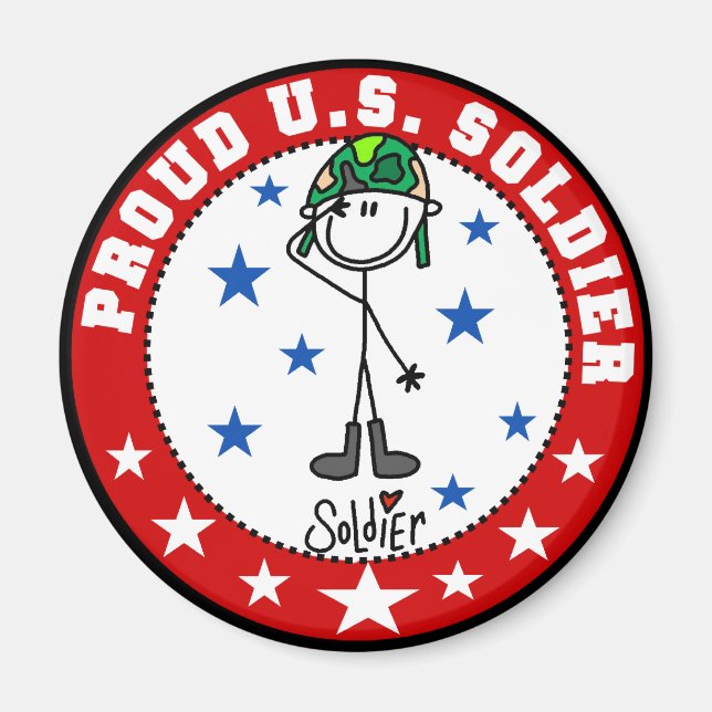 Stolt amerikansk soldat magnet (Framsidan)