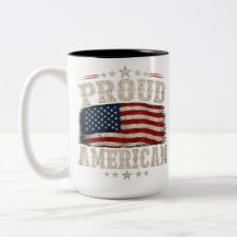 Stolt amerikansk USA-flaggad tvåtons mugg