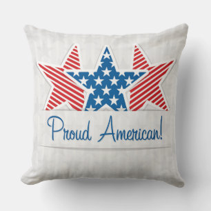 Stolt amerikansk USA patriotisk stjärnor och rände Kudde