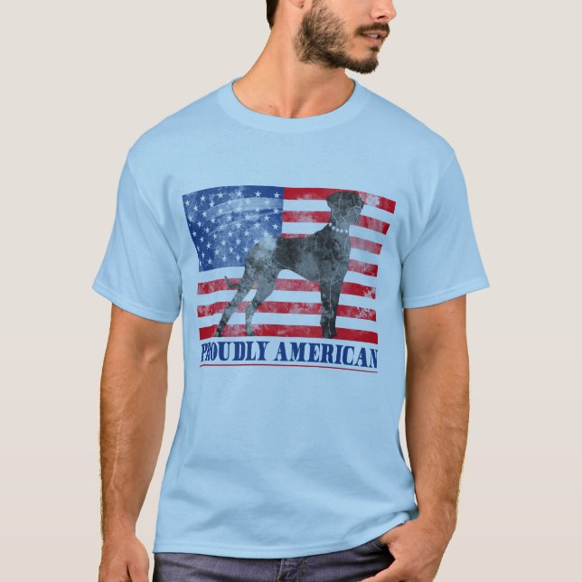 stolt Amerikanska Great dane T Shirt (Framsida)
