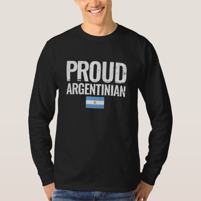Stolt argentinsk Argentinaflagga T Shirt (Framsida)
