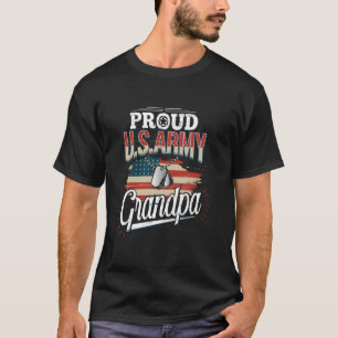 Stolt Armé Farfar Militärveteran Familj Patriot T Shirt