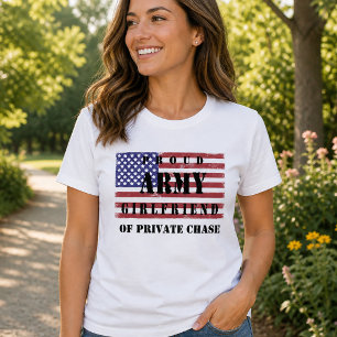 Stolt Armé Flickvän Patriotisk Flagga T Shirt