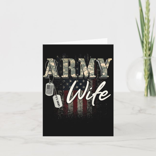 Stolt Armé Fru Amerikansk Veteran Militär Present  Kort (Framsida)