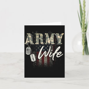Stolt Armé Fru Amerikansk Veteran Militär Present Kort