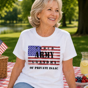 Stolt Armé Mormor Patriotisk Flagga T-shirt