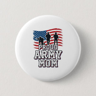 Stolt armémamma vintage patriotisk militär t-shirt knapp