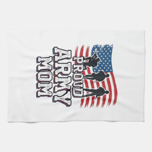 Stolt armémamma vintage patriotisk militär t-shirt kökshandduk