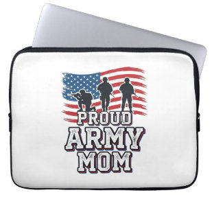 Stolt armémamma vintage patriotisk militär t-shirt laptop fodral