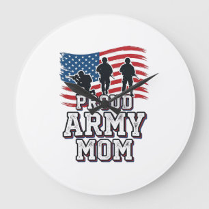 Stolt armémamma vintage patriotisk militär t-shirt stor klocka
