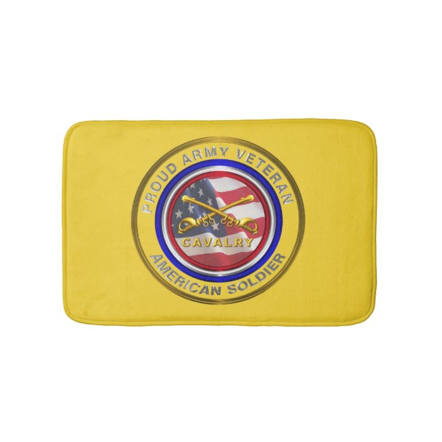 Stolt arméveteran kavallerisoldat badrumsmatta (Framsidan)