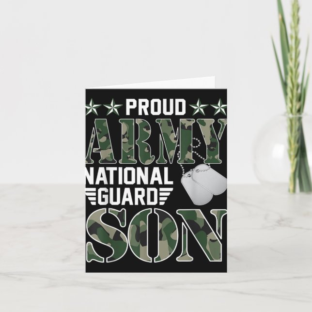 Stolt Army National Guard Son Militär Familj Veter Kort (Framsida)
