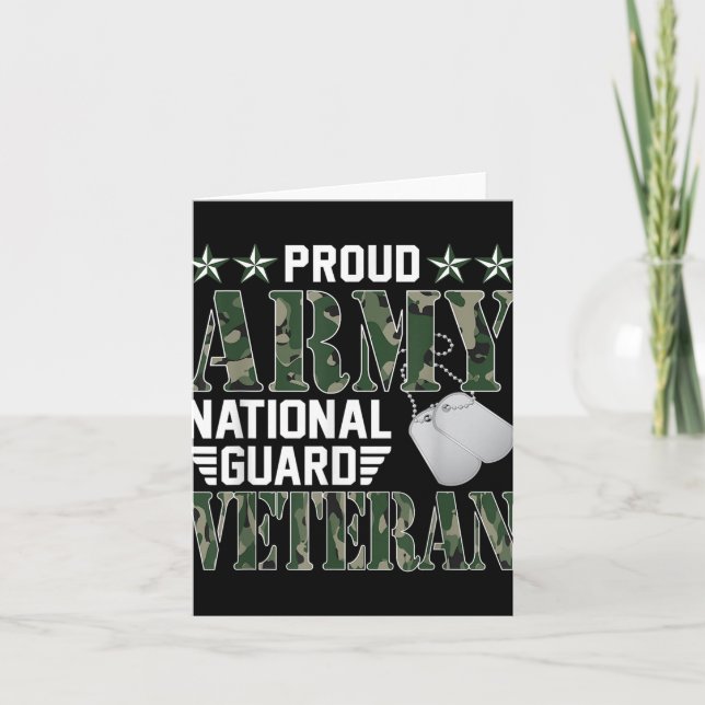 Stolt Army National Guard Veteran Militärfamilj  Kort (Framsida)