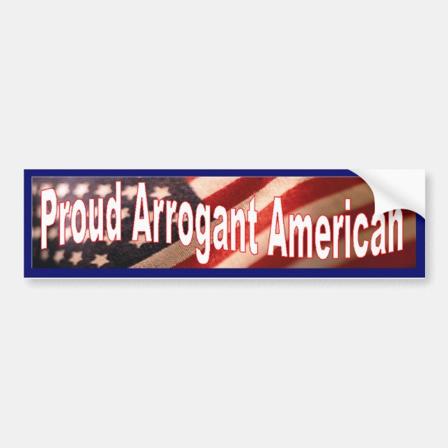 Stolt Arrogant Amerikansk Bildtext På Bildäck Bildekal (Framsidan)