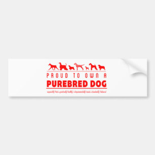 Stolt att äga en Purebredhund: Rött Bildekal