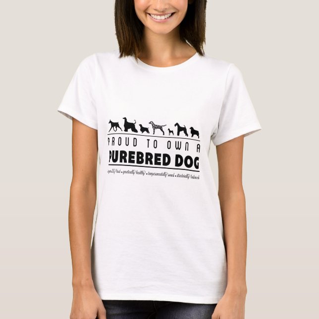 Stolt att äga en Purebredhund: Svart Tee Shirt (Framsida)