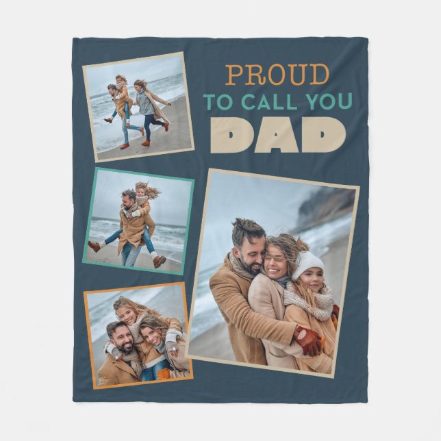Stolt att kalla dig pappa fleecefilt (Framsidan)