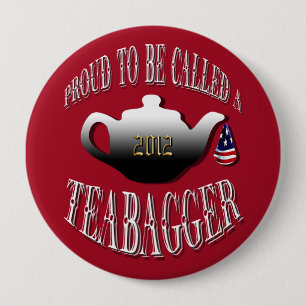 "STOLT ATT KALLAS A TEABAGGER ", KNAPP