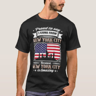 stolt att säga att jag Kom från New York USA flagg T Shirt