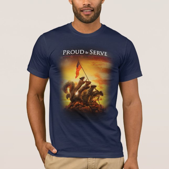 Stolt att tjäna t shirt (Framsida)