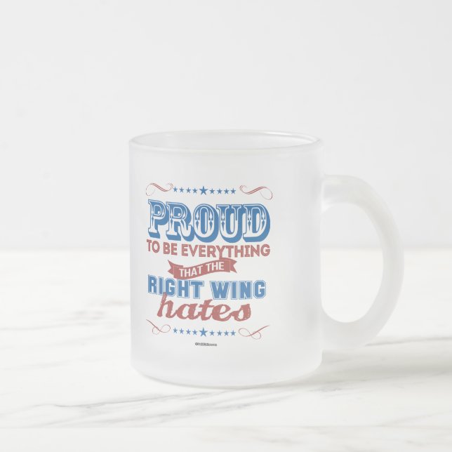 Stolt att vara allt right winghaten frostad glasmugg (Höger)
