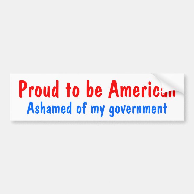 Stolt att vara amerikan som är skamsen av min bildekal (Framsidan)