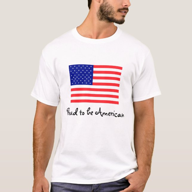 Stolt att vara amerikanska flagganT-tröja Tee Shirt (Framsida)