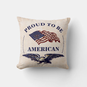 STOLT ATT VARA AMERIKANVINTAGEÖRN OCH FLAGGA KUDDE