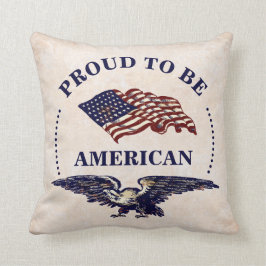 STOLT ATT VARA AMERIKANVINTAGEÖRN OCH FLAGGA KUDDE
