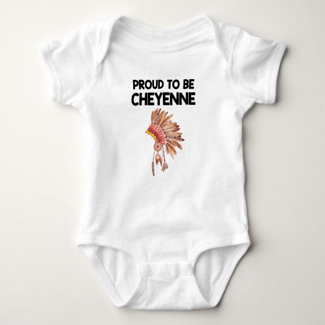 Stolt att vara Bodysuit för Cheyenne indianbaby T Shirt (Framsida)