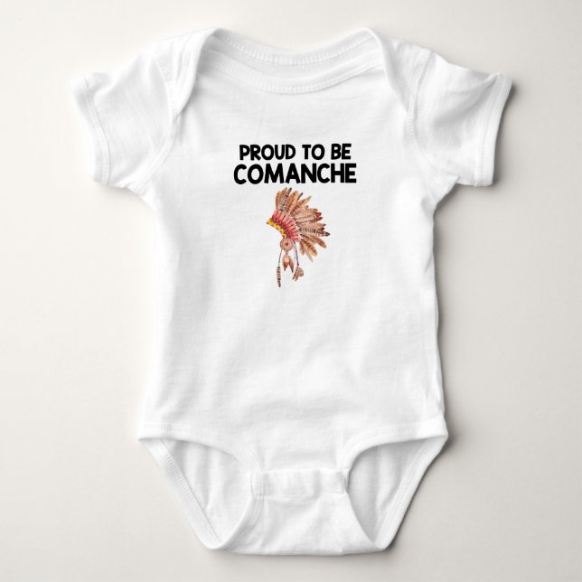 Stolt att vara Bodysuit för Comancheindianbaby Tee Shirt (Framsida)