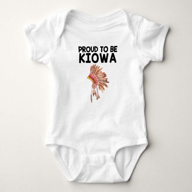 Stolt att vara Bodysuit för Kiowa indianbaby T-shirt (Framsida)