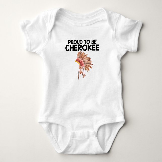 Stolt att vara Cherokee indianbabyBodysuit Tee (Framsida)