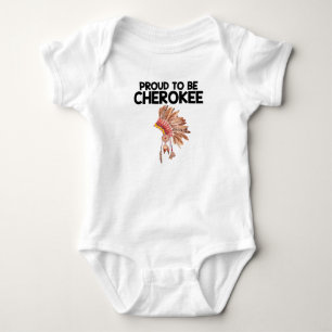 Stolt att vara Cherokee indianbabyBodysuit Tee Shirt