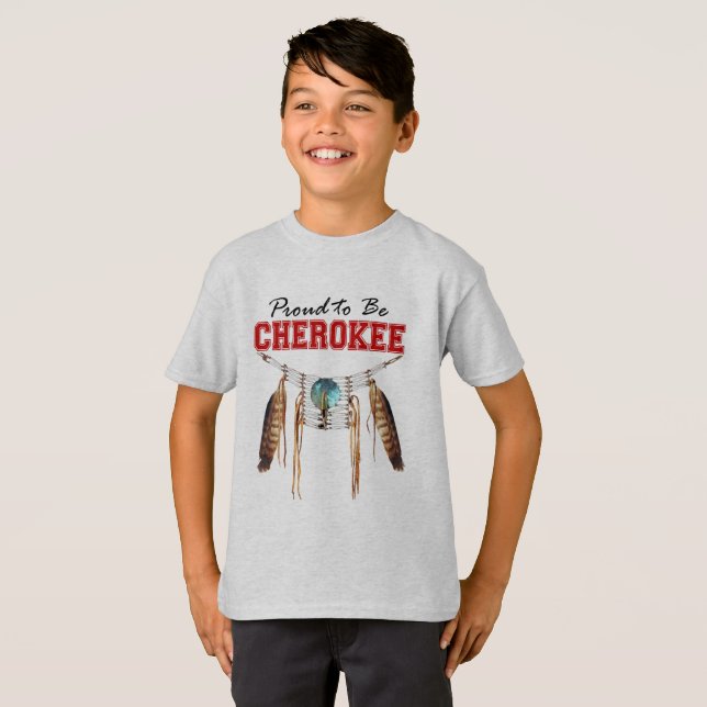 Stolt att vara Cherokee småbarnpojkekläder T Shirt (Hel framsida)