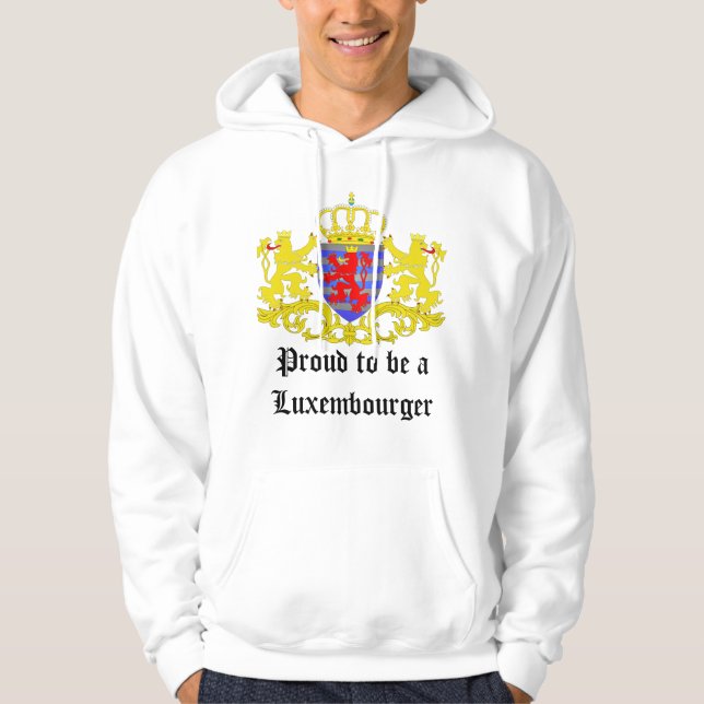 Stolt att vara en Luxembourger Tröja Med Luva (Framsida)
