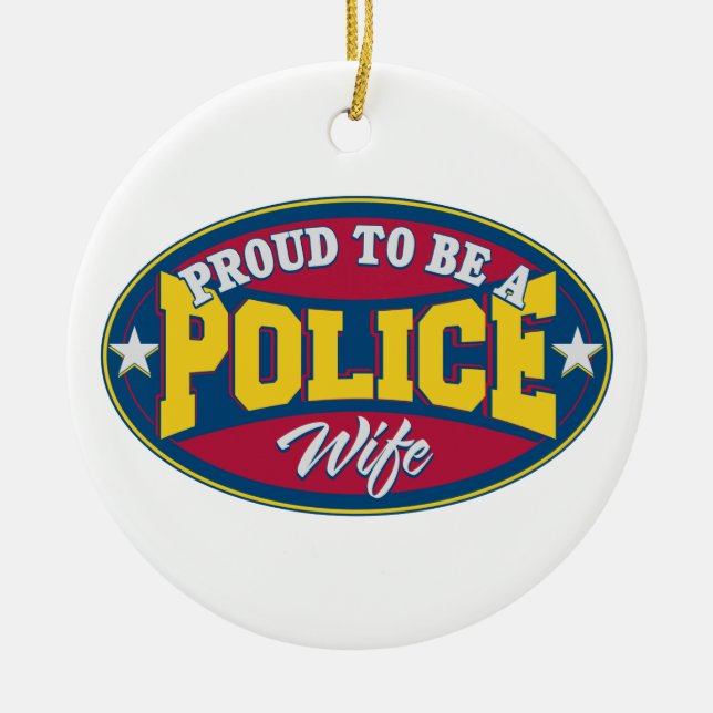 Stolt att vara en polisfru julgransprydnad keramik (Framsidan)