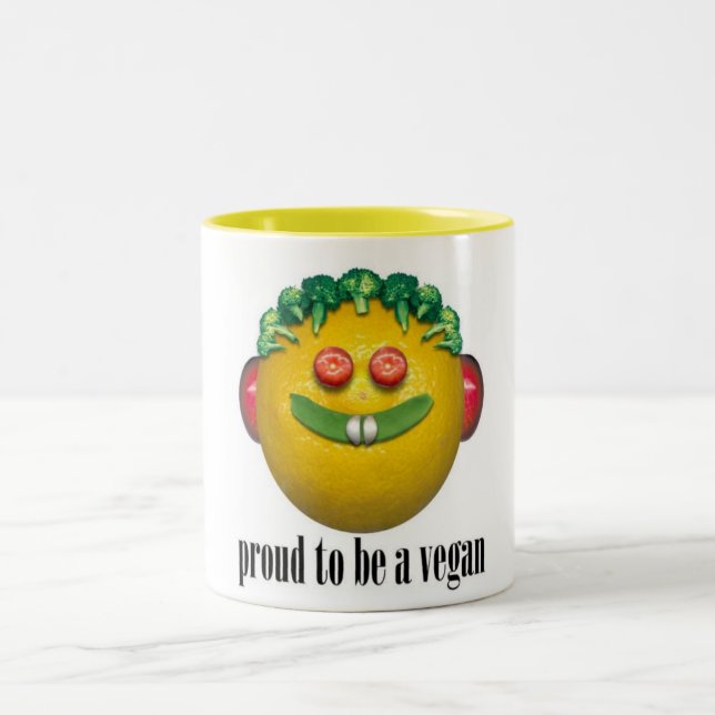 Stolt att vara en Veganmugg Två-Tonad Mugg (Center)