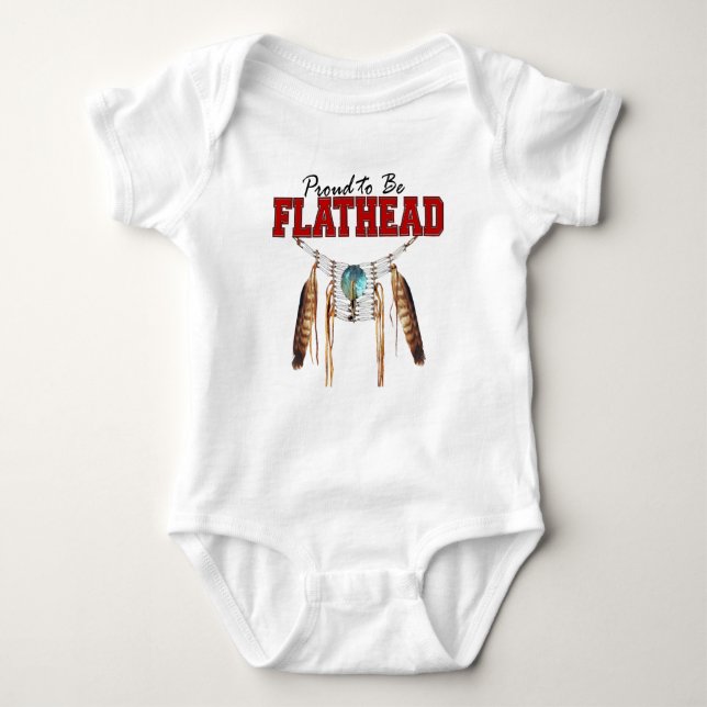 Stolt att vara Flathead babyJersey Bodysuit Tee Shirt (Framsida)