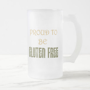 Stolt att vara fri frostig glass mugg för gluten