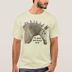 Stolt att vara grå färg Percheron formulera häs Tee