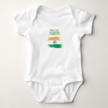 Stolt att vara indisk trefärgad baby bodysuit