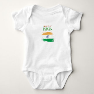 Stolt att vara indisk trefärgad baby bodysuit t shirt