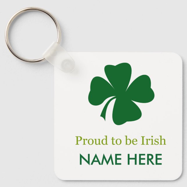 Stolt att vara irländsk Shamrock Nyckelring (Framsida)