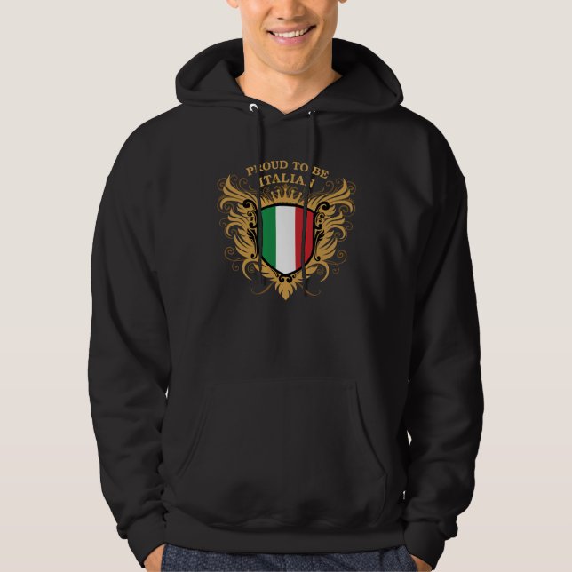 Stolt att vara italienskt sweatshirt med luva (Framsida)